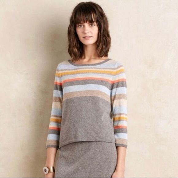 Anthropologie MOTH Cropped 3/4 Sweater - Picture 2 of 6